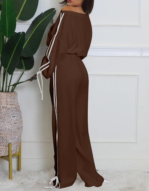 Cocoa Drop Shoulder Sweater & Drawstring Pants Set